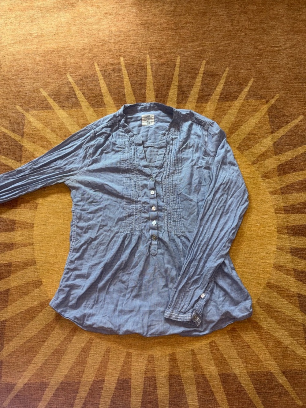 H&M Blue and White Striped Button-Up Shirt
